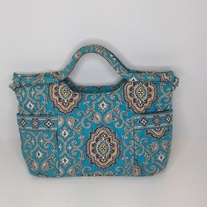 Vera Bradley turquoise and tan print wrist…